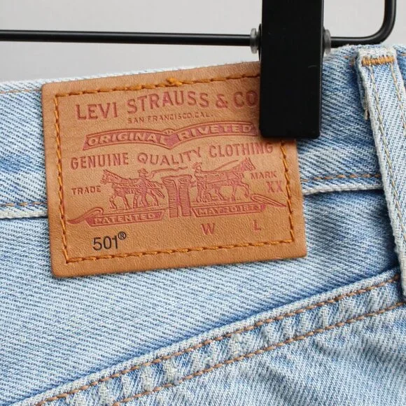 Levi's 501 High Rise Embellished Asteroid Studs Light Wash Cutoff Shorts sz 24 - Picture 6 of 10